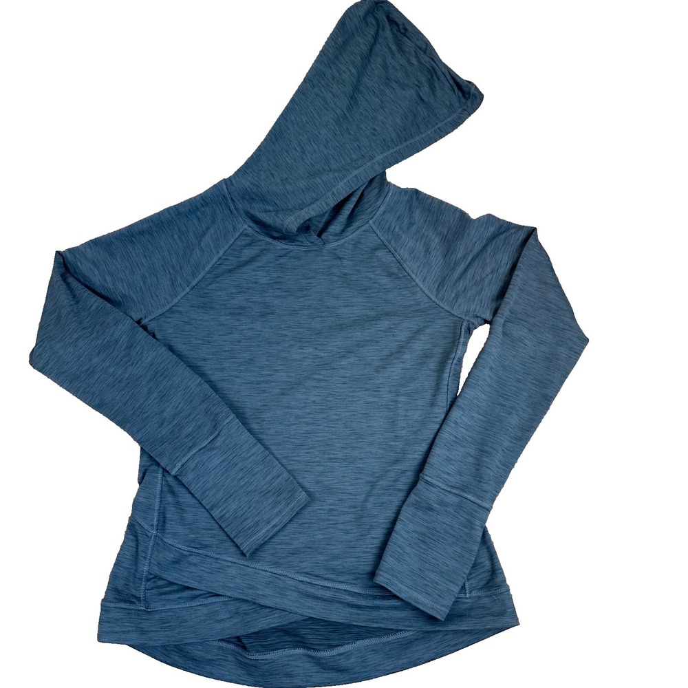 Apana Athletic Crossover Hooded Shirt Women's Athletic Front Pockets Green S-SM